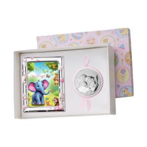 Elefante colorato con decorazioni per bambini, in cornice e ornamento regalo.