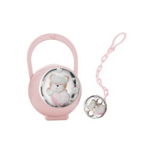 regalo nascita bimba argento rosa ciuccio