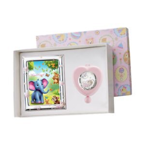 Elefante colorato con cornice e portachiavi in confezione regalo, perfetto come regalo per bambini e.