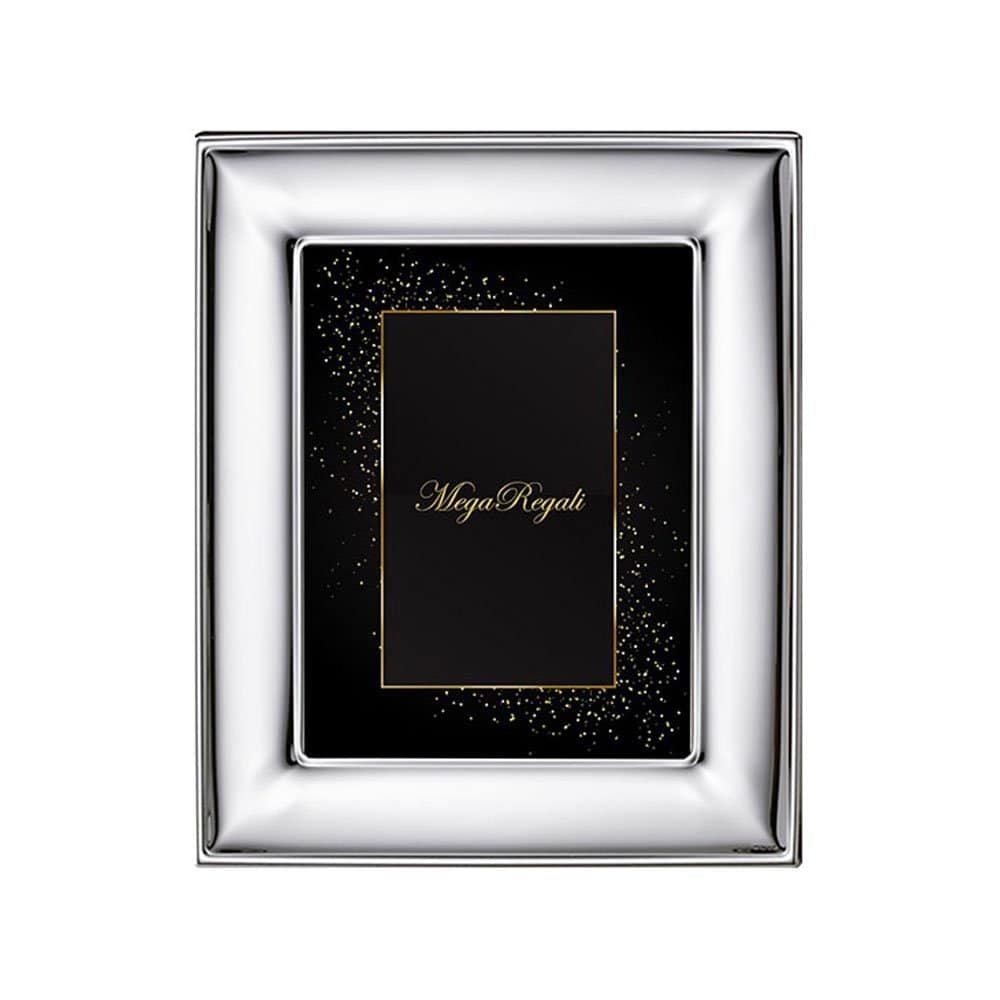 PORTAFOTO LISCIO LUCIDO ARGENTO BILAMINATO RETRO LEGNO 1 Cornice argentata con regalo elegante e dettagli dorati.