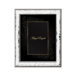 Cornice elegante con dettagli dorati e glitter, perfetta per regali speciali e decorazioni di lusso.