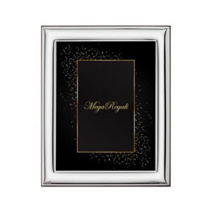 Cornice decorativa elegante con dettagli dorati e sfondo nero, perfetta per esposizione di foto o op.
