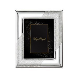 Cornice argentata e scatola regalo elegante, perfetta per occasioni speciali e regali di lusso.